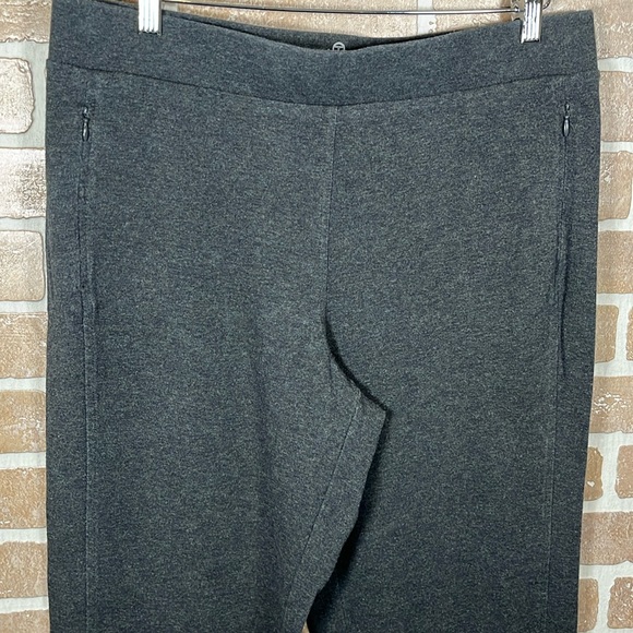 T by Talbots Straight gray pants Size L flat front elastic waist zip po… - Picture 2 of 7